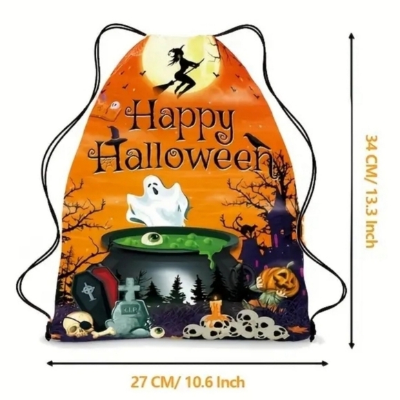 Halloween Horror ✦ Graphic Drawstring Backpacks ✦ Lightweight Rope Gym Bags - Picture 6 of 9